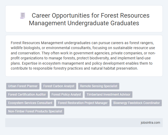 Career Opportunities for Forest Resources Management Undergraduate Graduates
