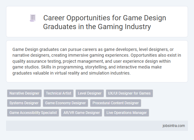 Career Opportunities for Game Design Graduates in the Gaming Industry