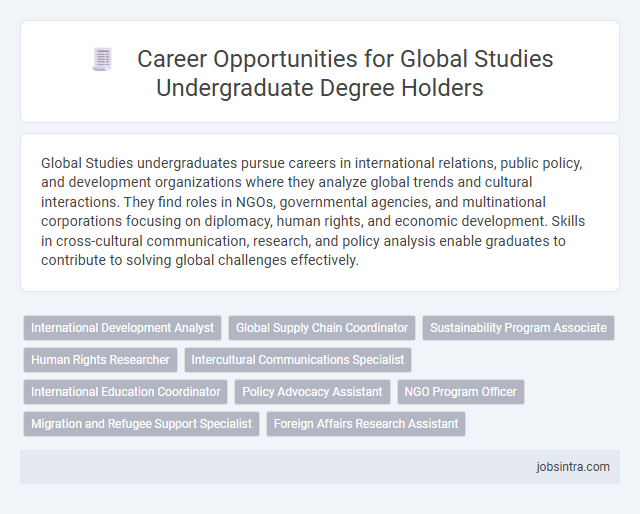 Career Opportunities for Global Studies Undergraduate Degree Holders