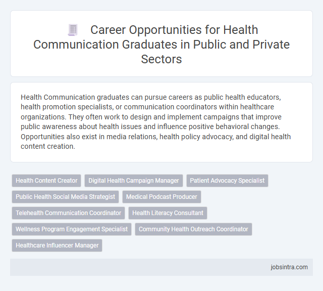 Career Opportunities for Health Communication Graduates in Public and Private Sectors