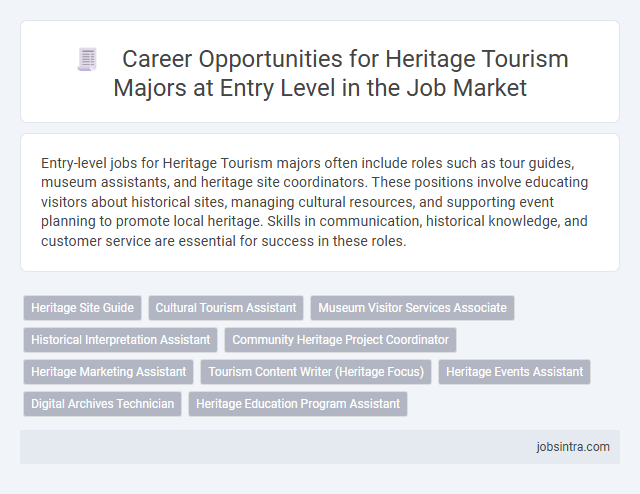Career Opportunities for Heritage Tourism Majors at Entry Level in the Job Market