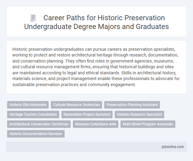 Career Paths for Historic Preservation Undergraduate Degree Majors and Graduates