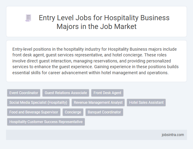 Entry Level Jobs for Hospitality Business Majors in the Job Market
