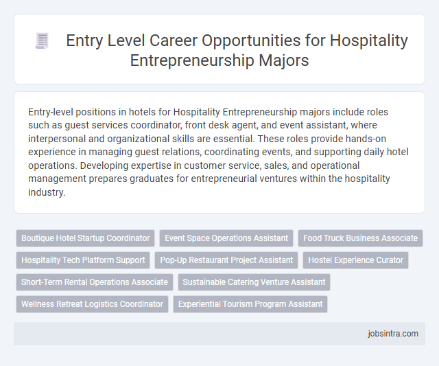 Entry Level Career Opportunities for Hospitality Entrepreneurship Majors