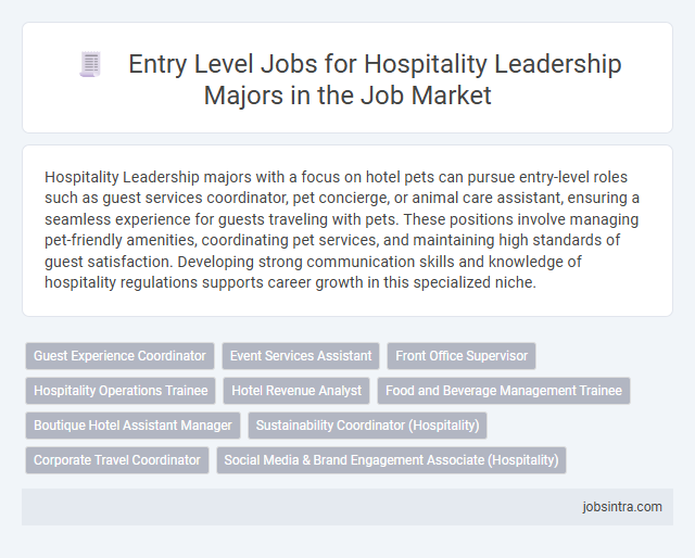 Entry Level Jobs for Hospitality Leadership Majors in the Job Market
