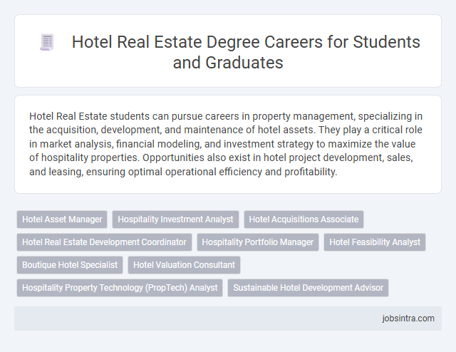 Hotel Real Estate Degree Careers for Students and Graduates