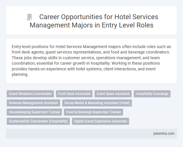 Career Opportunities for Hotel Services Management Majors in Entry Level Roles
