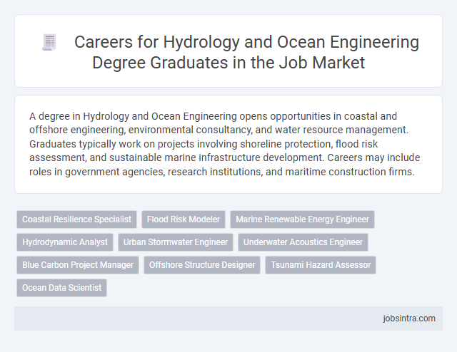 Careers for Hydrology and Ocean Engineering Degree Graduates in the Job Market