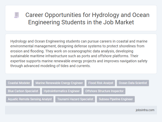 Career Opportunities for Hydrology and Ocean Engineering Students in the Job Market