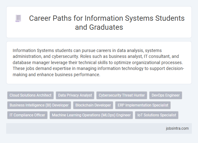 Career Paths for Information Systems Students and Graduates