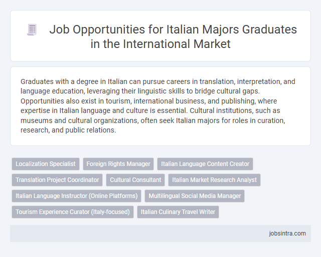 Job Opportunities for Italian Majors Graduates in the International Market