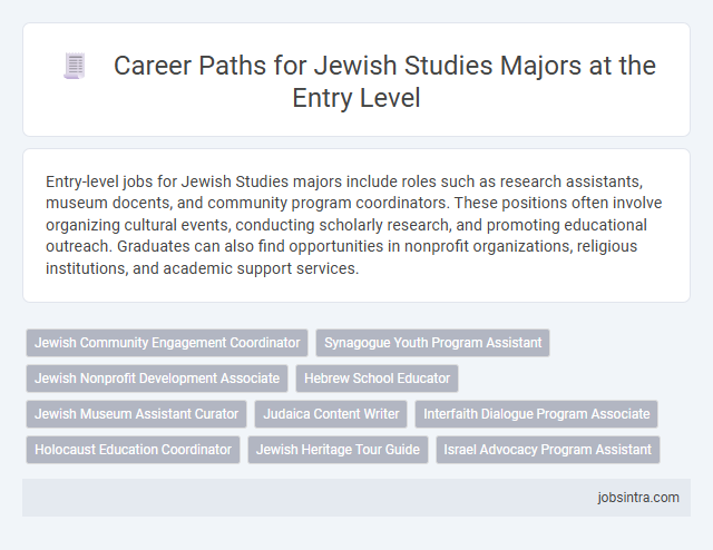 Career Paths for Jewish Studies Majors at the Entry Level