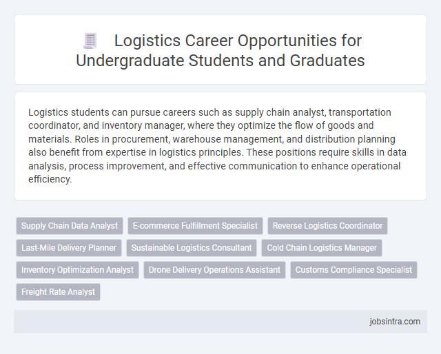 Logistics Career Opportunities for Undergraduate Students and Graduates