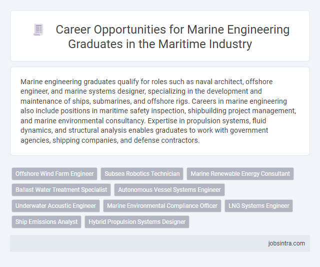 Career Opportunities for Marine Engineering Graduates in the Maritime Industry