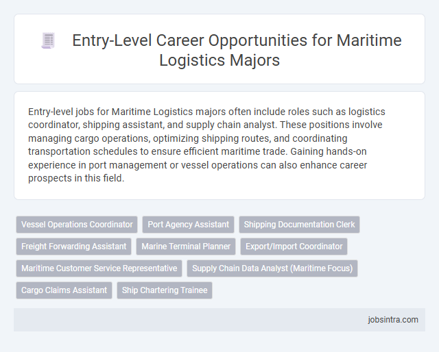 Entry-Level Career Opportunities for Maritime Logistics Majors