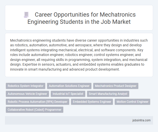 Career Opportunities for Mechatronics Engineering Students in the Job Market