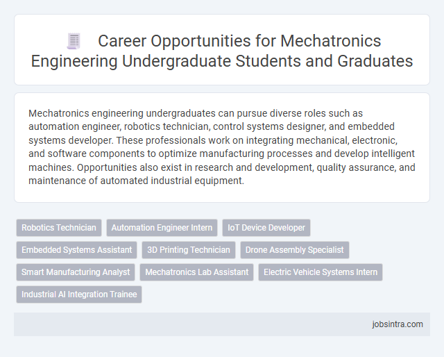 Career Opportunities for Mechatronics Engineering Undergraduate Students and Graduates