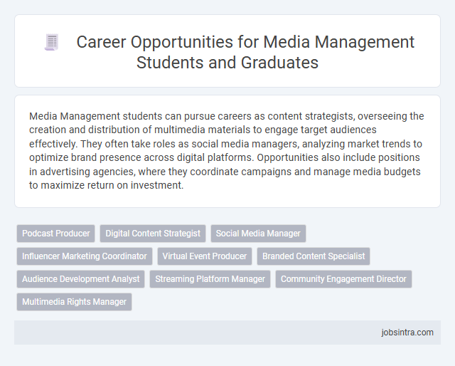 Career Opportunities for Media Management Students and Graduates