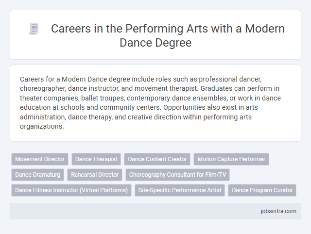 Careers in the Performing Arts with a Modern Dance Degree