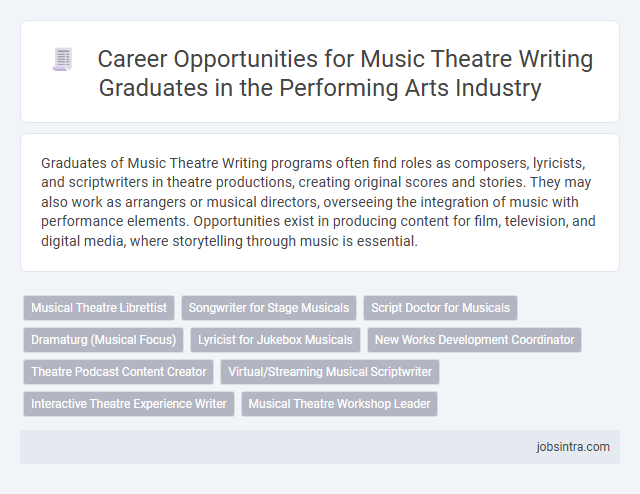 Career Opportunities for Music Theatre Writing Graduates in the Performing Arts Industry