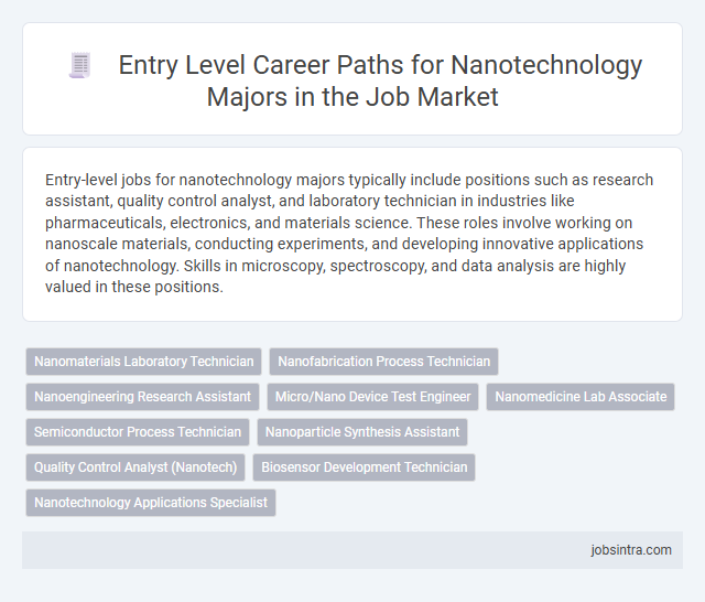 Entry Level Career Paths for Nanotechnology Majors in the Job Market