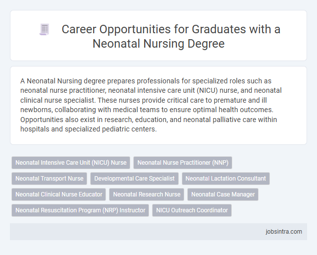 Career Opportunities for Graduates with a Neonatal Nursing Degree