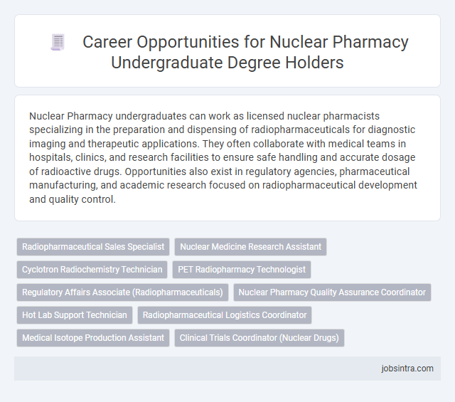 Career Opportunities for Nuclear Pharmacy Undergraduate Degree Holders