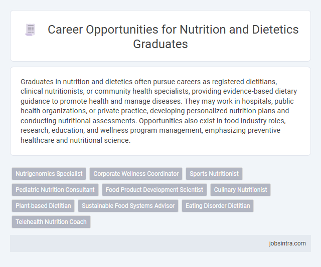 Career Opportunities for Nutrition and Dietetics Graduates