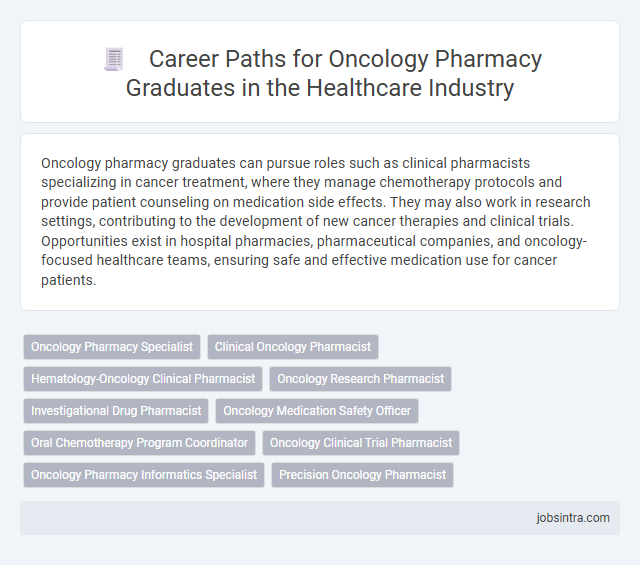 Career Paths for Oncology Pharmacy Graduates in the Healthcare Industry