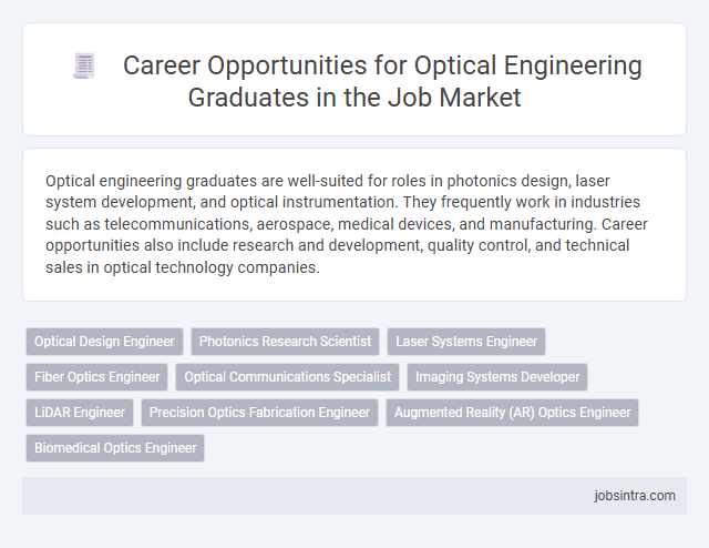 Career Opportunities for Optical Engineering Graduates in the Job Market