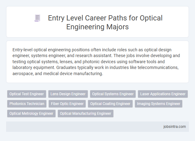 Entry Level Career Paths for Optical Engineering Majors