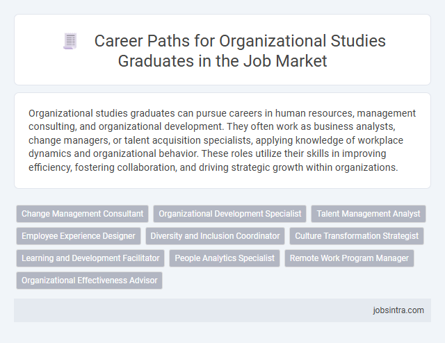 Career Paths for Organizational Studies Graduates in the Job Market