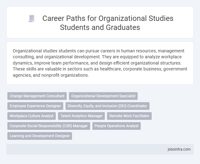 Career Paths for Organizational Studies Students and Graduates