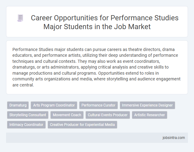 Career Opportunities for Performance Studies Major Students in the Job Market
