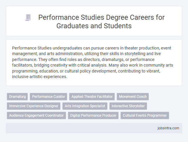 Performance Studies Degree Careers for Graduates and Students