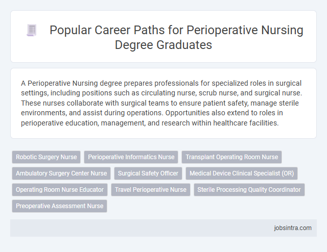Popular Career Paths for Perioperative Nursing Degree Graduates