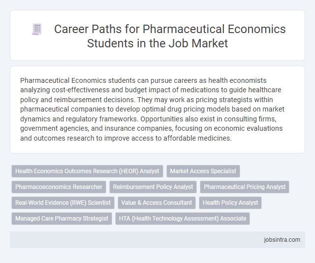 Career Paths for Pharmaceutical Economics Students in the Job Market