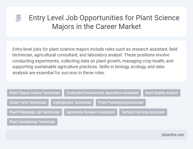 Entry Level Job Opportunities for Plant Science Majors in the Career Market