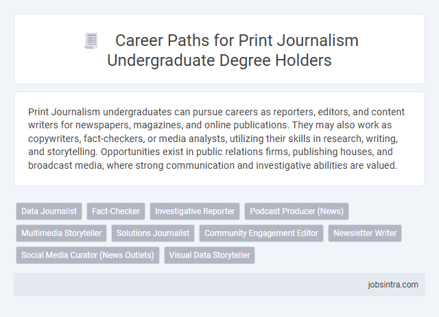 Career Paths for Print Journalism Undergraduate Degree Holders