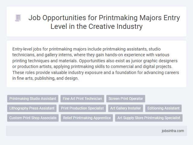 Job Opportunities for Printmaking Majors Entry Level in the Creative Industry