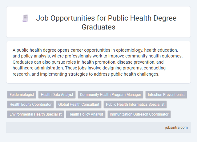 Job Opportunities for Public Health Degree Graduates