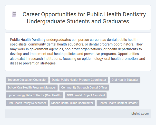 Career Opportunities for Public Health Dentistry Undergraduate Students and Graduates