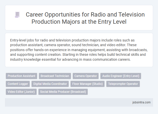 Career Opportunities for Radio and Television Production Majors at the Entry Level