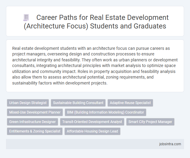 Career Paths for Real Estate Development (Architecture Focus) Students and Graduates