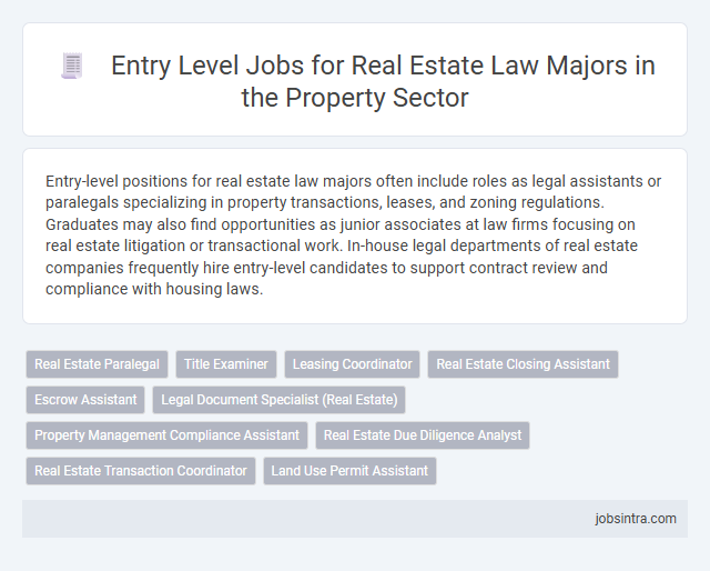 Entry Level Jobs for Real Estate Law Majors in the Property Sector