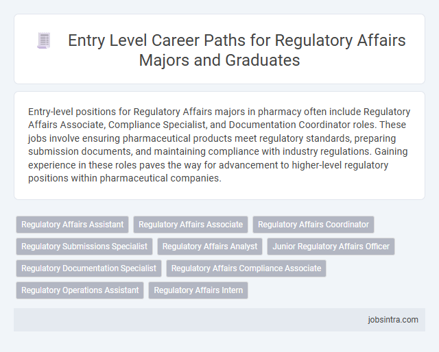 Entry Level Career Paths for Regulatory Affairs Majors and Graduates