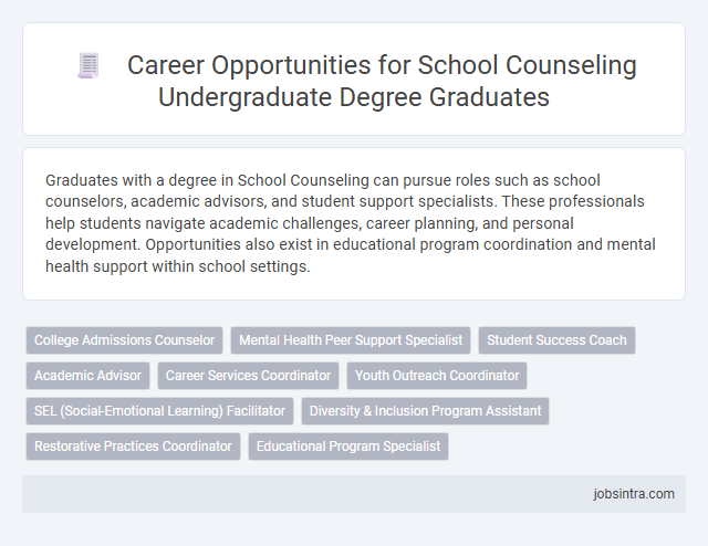 Career Opportunities for School Counseling Undergraduate Degree Graduates