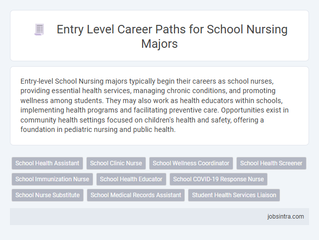 Entry Level Career Paths for School Nursing Majors