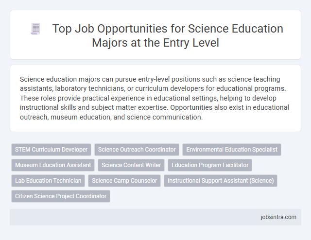 Top Job Opportunities for Science Education Majors at the Entry Level