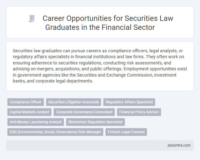 Career Opportunities for Securities Law Graduates in the Financial Sector